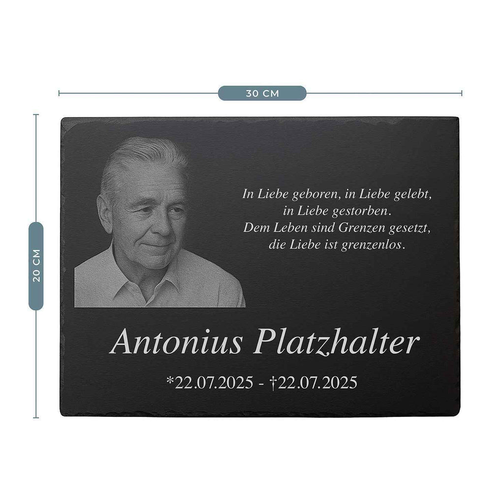 Personalisierte Tier-Gedenktafel mit Wunschtext inkl. Lasergravur