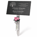 Grabstecker für Paare mit personalisierter Gedenktafel, Lebensbaum-Motiv, Edelstahlspieß und Blumenvase
