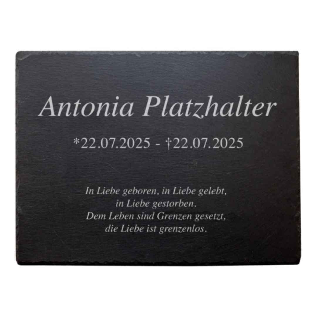 Personalisierte Tier-Gedenktafel mit Wunschtext inkl. Lasergravur