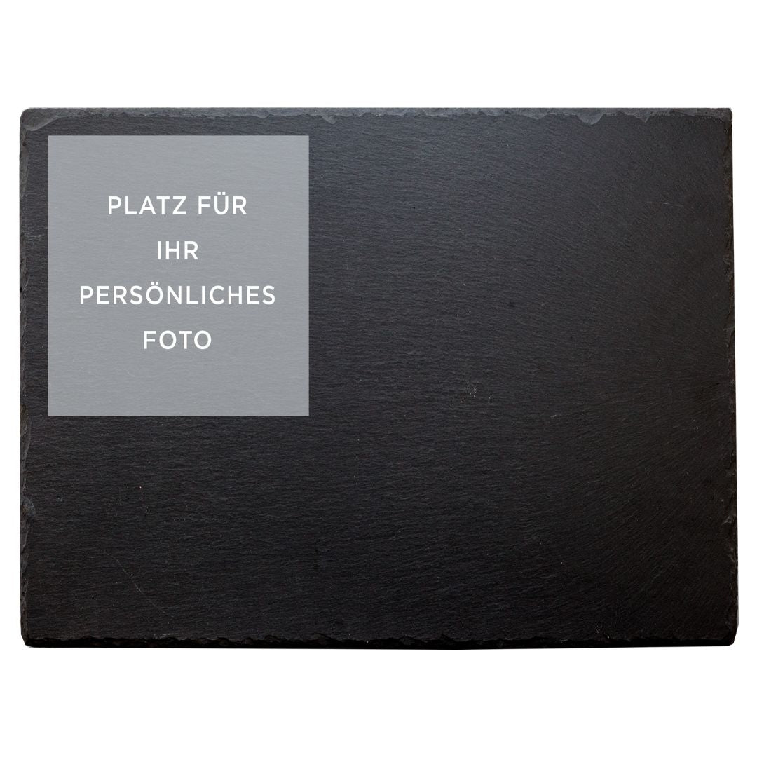 Personalisierte Gedenktafel - mit Wunschfoto - Inkl. Lasergravur mit exklusivem Edelstahlhalter