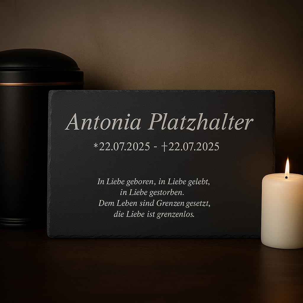 Personalisierte Gedenktafel mit Wunschtext inkl. Lasergravur