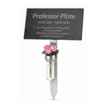 Personalisierter Tiergrabstecker mit schwarzer Gedenktafel, individueller Gravur, Edelstahlspieß und Blumenvase