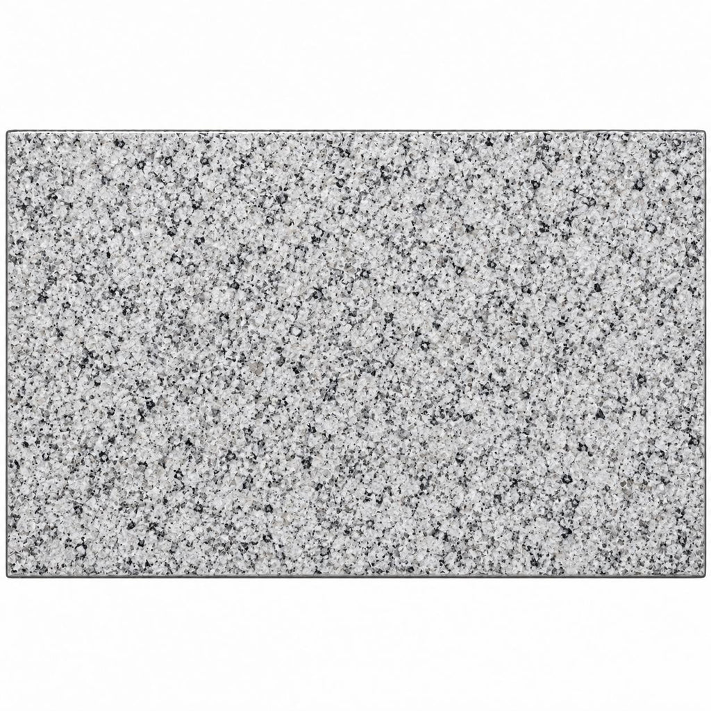 Unbeschriftete Granit-Gedenktafel Padang Cristallo mit hellgrauer Körnung im Querformat vor weißem Hintergrund.